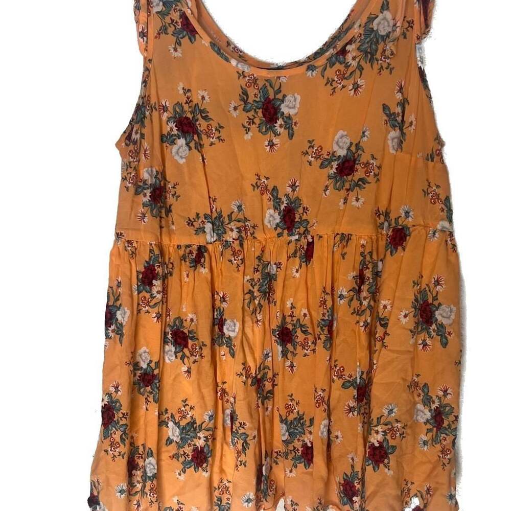Torrid Womens Babydoll Top Tank Multicolor Floral Sleeveless Tie Strap 00 M/L